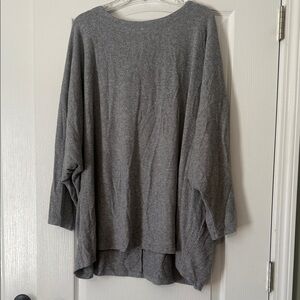 Susan Graver Lifestyle Cozy Gray Oversized Sweater Size 4X